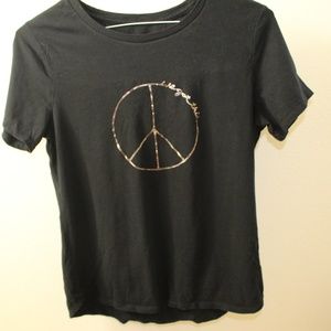 Black Graphic Tee with Gold text